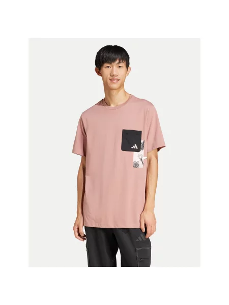 Adidas T-shirt Lens Elevated Pocket Graphic Loose Fit ružičasta