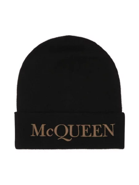 Czapka Alexander Mcqueen z kaszmiru czarna
