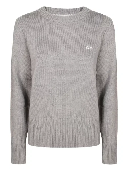 Pulover Sun68 cu decolteu rotund lung gri