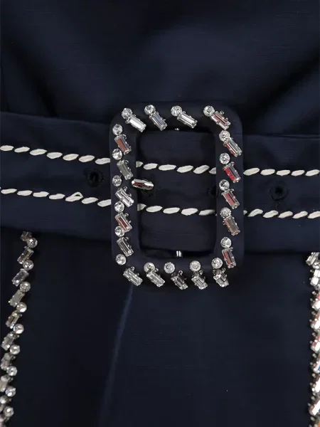 Rochie Prada din șifon de cristal albastru