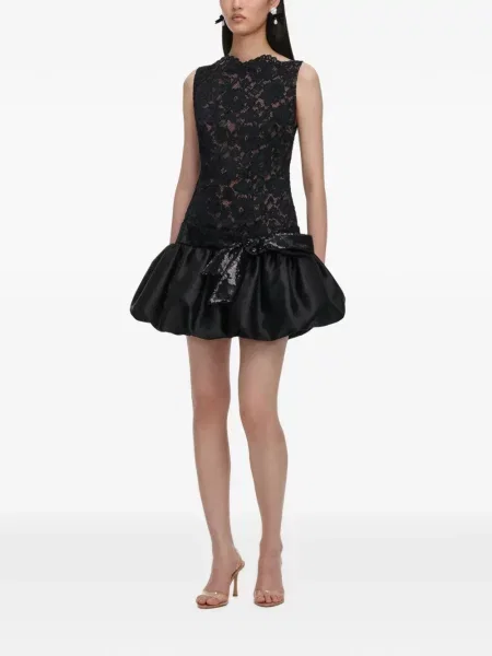 Rochie mini Self-portrait din dantelă negru