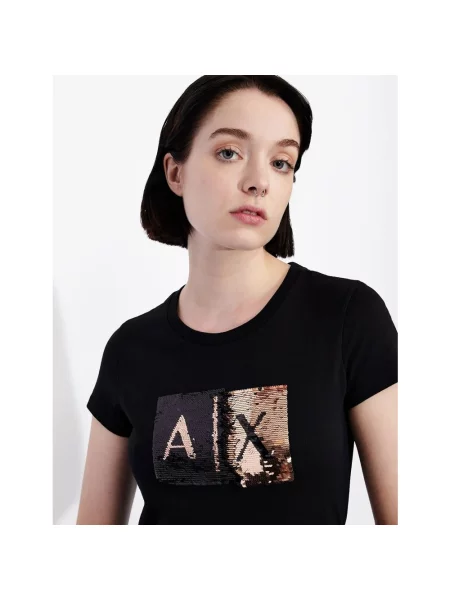 Armani Exchange Koszulki Kobieta M Slim Fit T-Shirt czarny