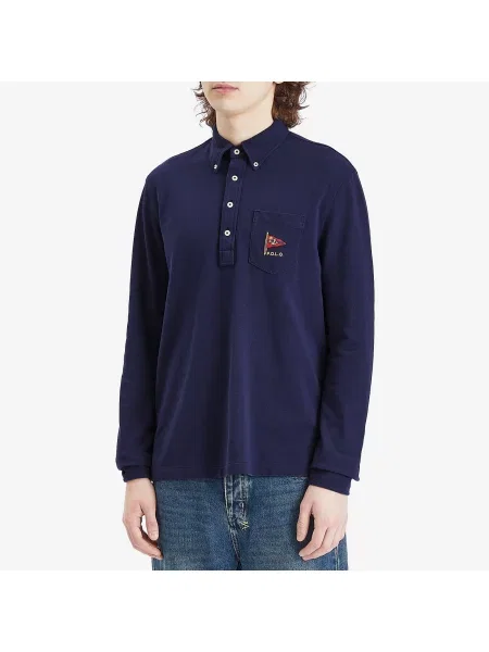 Koszulka polo Polo Ralph Lauren z długim rękawem granatowa