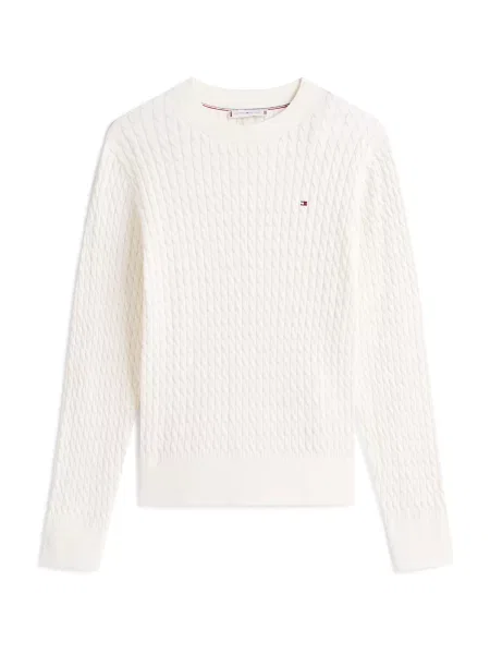 TOMMY HILFIGER Pulover natural alb