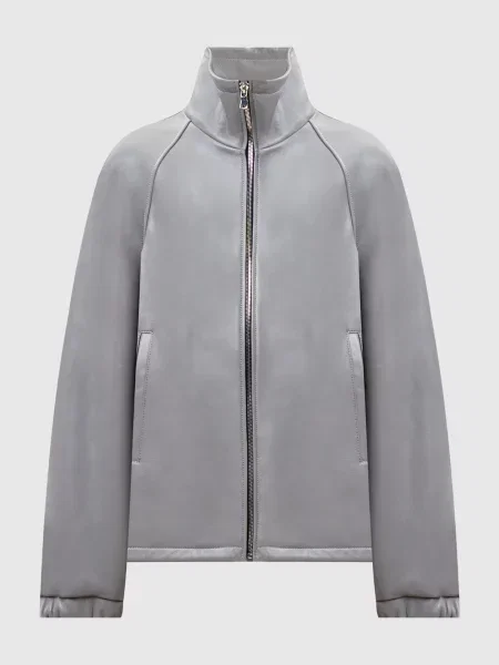 Шкіряна куртка прямого крою Babe Pay Pls сіра