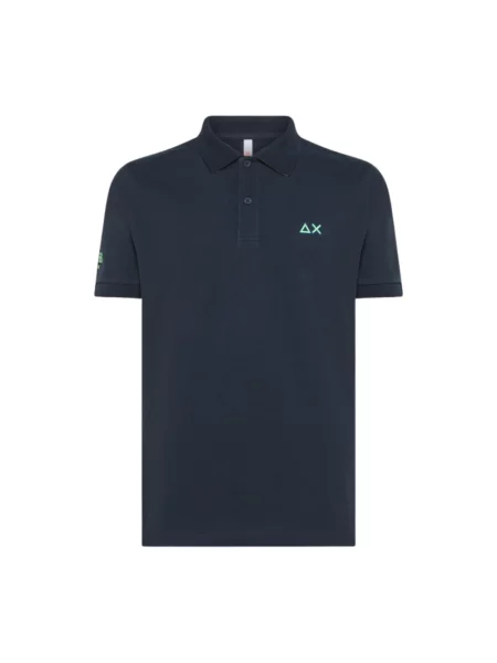 Koszulka polo Sun68 z krótkim rękawem niebieska