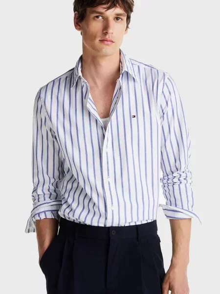 Смугаста сорочка Tommy Hilfiger з попліну біла