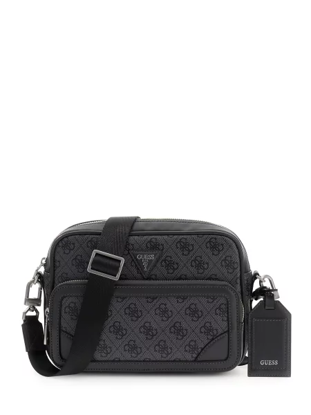 GUESS Torba za čez ramo MILANO črna siva