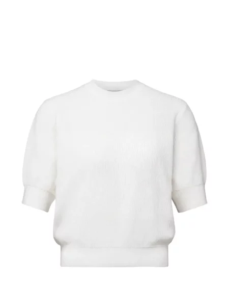 Scurt tricou Drykorn tricotate alb