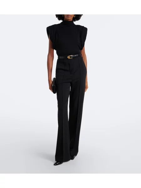 Top Mugler de lână negru