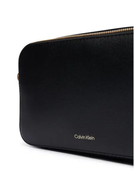Torbica Calvin Klein Foil Logo Elongated Camera Bag crna