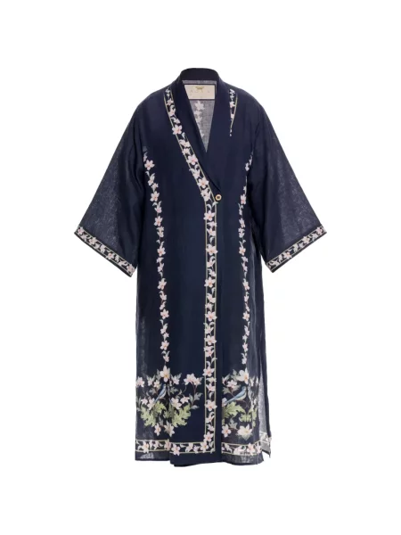 Rochie midi Agua By Agua Bendita de in cu model floral cu imagine albastru