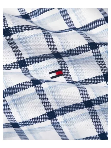 Cămașă Tommy Hilfiger în carouri alb