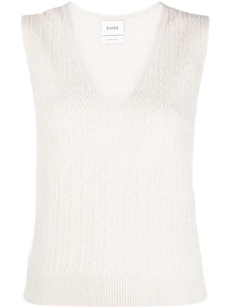 Top Barrie z kaszmiru z dekoltem w serek