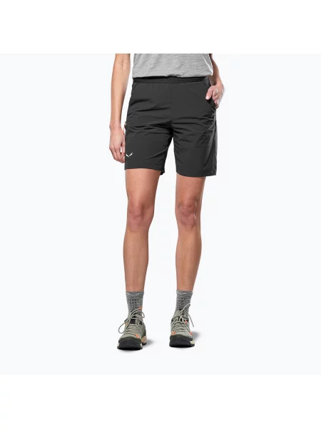 Pantaloni scurți de trekking pentru femei Salewa Puez 4 black out negru