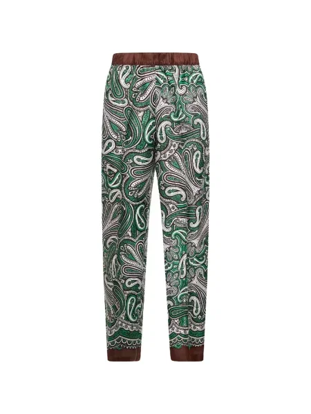 Spodnie Parosh z wzorem paisley zielone