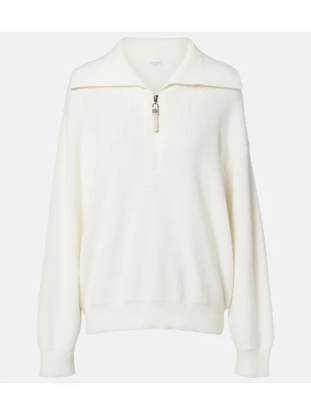 Pulover Brunello Cucinelli alb