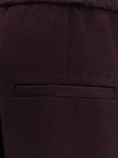 Pantaloni Vince din satin cu cordon violet