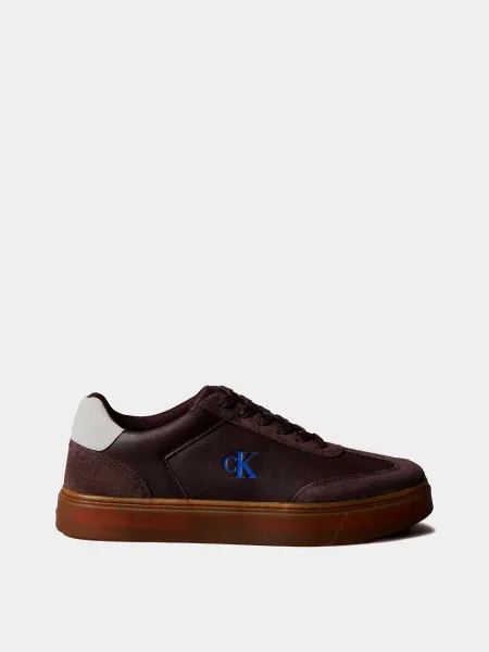 Шкіряні Кеди низькі Calvin Klein бордовий