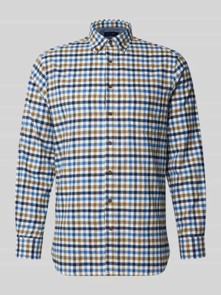 Koszula casualowa o kroju relaxed fit z czystej bawełny w kratkę vichy Christian Berg Men