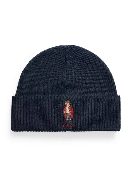 Czapka Polo Ralph Lauren wełniana casual niebieska