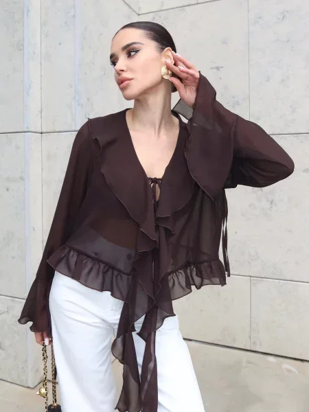 Блуза Jadone Fashion Blouse_Camellia_chok коричневий