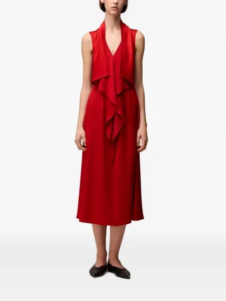 Rochie midi Retori drapată roșu
