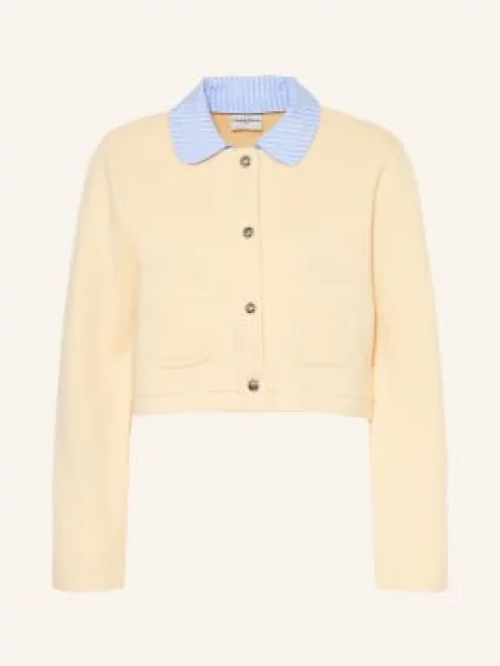 Claudie Pierlot Sweter Z Odpinanym Kołnierzem weiss biały