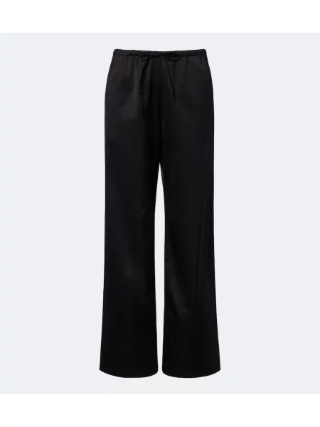 Pantaloni Dries Van Noten din satin negru