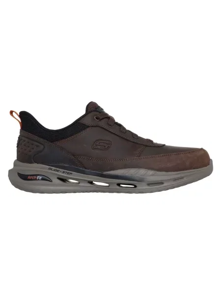 Sneakersy Skechers skórzane brązowe