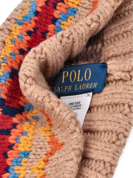 Fleece kockás sapka Polo Ralph Lauren autogrammal kék