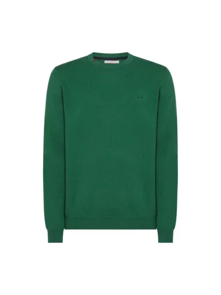 Lniany sweter Sun68 zielony