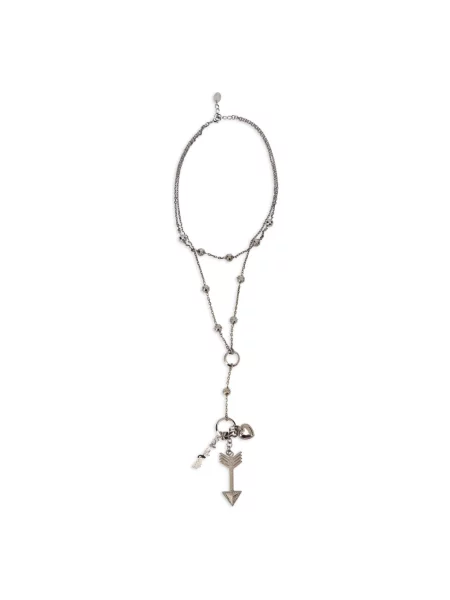 Lniany naszyjnik Red Valentino elegancki szary