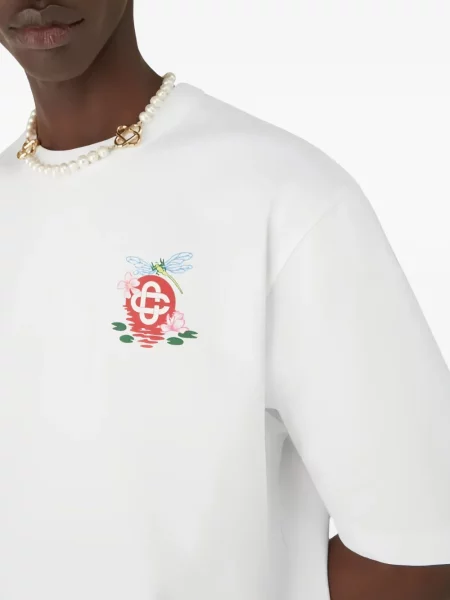 Tricou Casablanca cu model floral alb