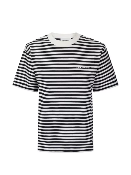 Tricou Carhartt Wip cu broderie cu dungi negru