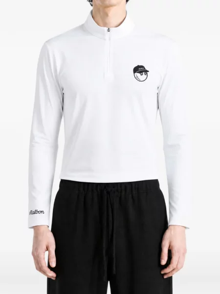 Golf hanorac cu fermoar Malbon Golf alb