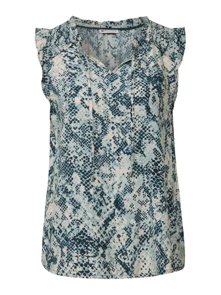 STREET ONE Bluză cyan / albastru deschis / lână alb