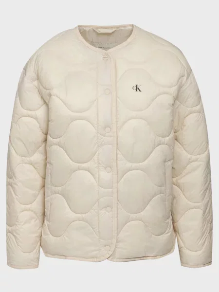 Утеплена джинсова куртка Calvin Klein Jeans бежева