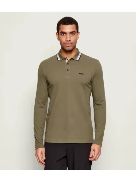 BOSS GREEN Polo Plisy | regular fit verde