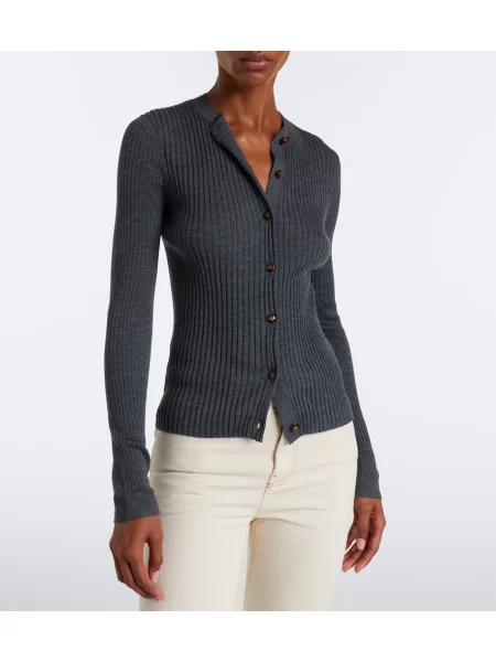 Cardigan Burberry din cașmir gri