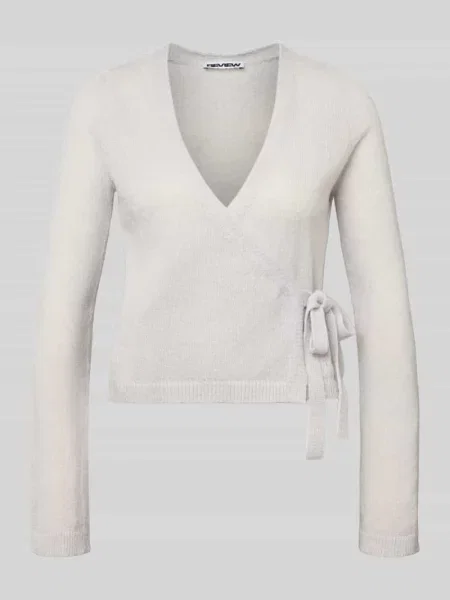 Kardigan z dzianiny w stylu kopertowym Review