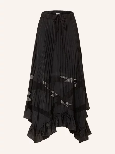 Claudie Pierlot Spódnica Plisowana Z Siateczką schwarz czarna