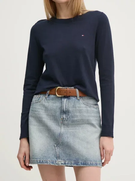 Tommy Hilfiger spódnica jeansowa mini rozkloszowana niebieski