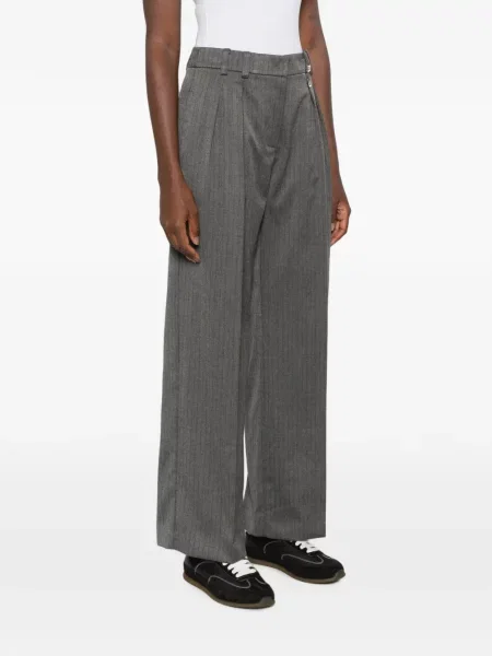 Pantaloni Patrizia Pepe cu model herringbone gri
