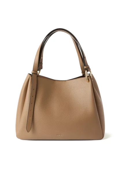 Shopperka Furla skórzana brązowa