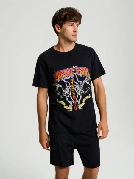 Sinsay Piżama dwuczęściowa Jurassic Park czarny