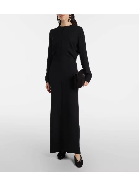 Rochie maxi Toteme drapată de costum negru