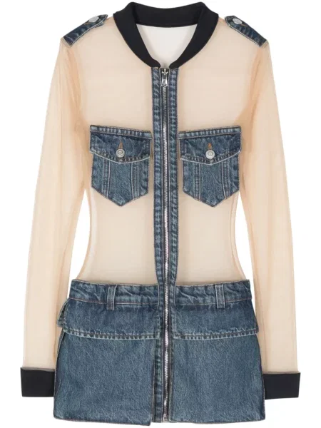 Sukienka jeansowa Coperni tiulowa niebieska