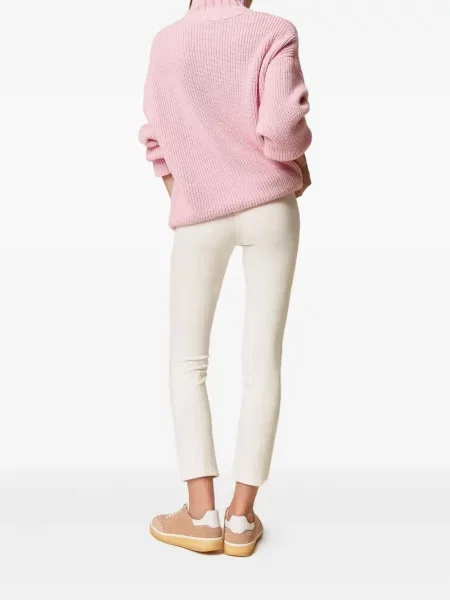 Pantaloni Twinset din satin alb