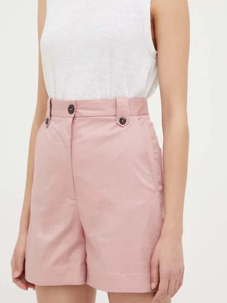 PS Paul Smith pantaloni scurti femei neted high waist roz